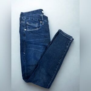 Good American Dark Blue Good Leg Crop Stretch Straight dark wash Jeans 15/33